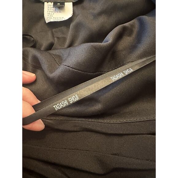 Tadashi Shoji Dress Size Small Formal Black One Shoulder Gown Ruched Draped Maxi - Picture 12 of 13